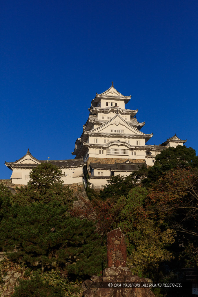 喜斎門跡付近から観た姫路城大天守東面