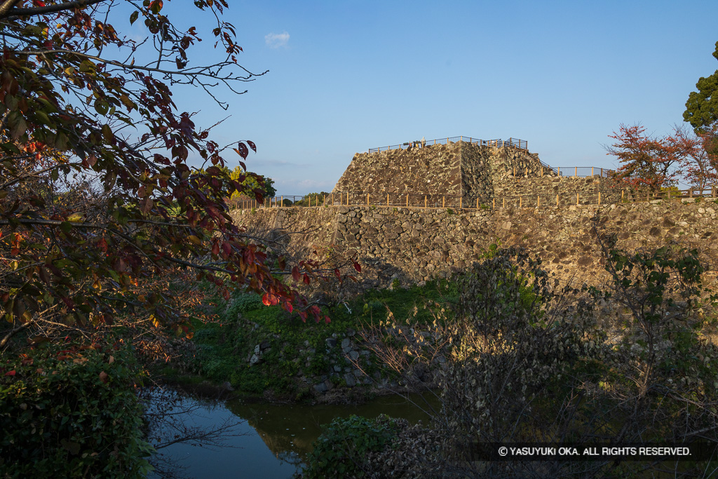 本丸石垣・天守台・紅葉